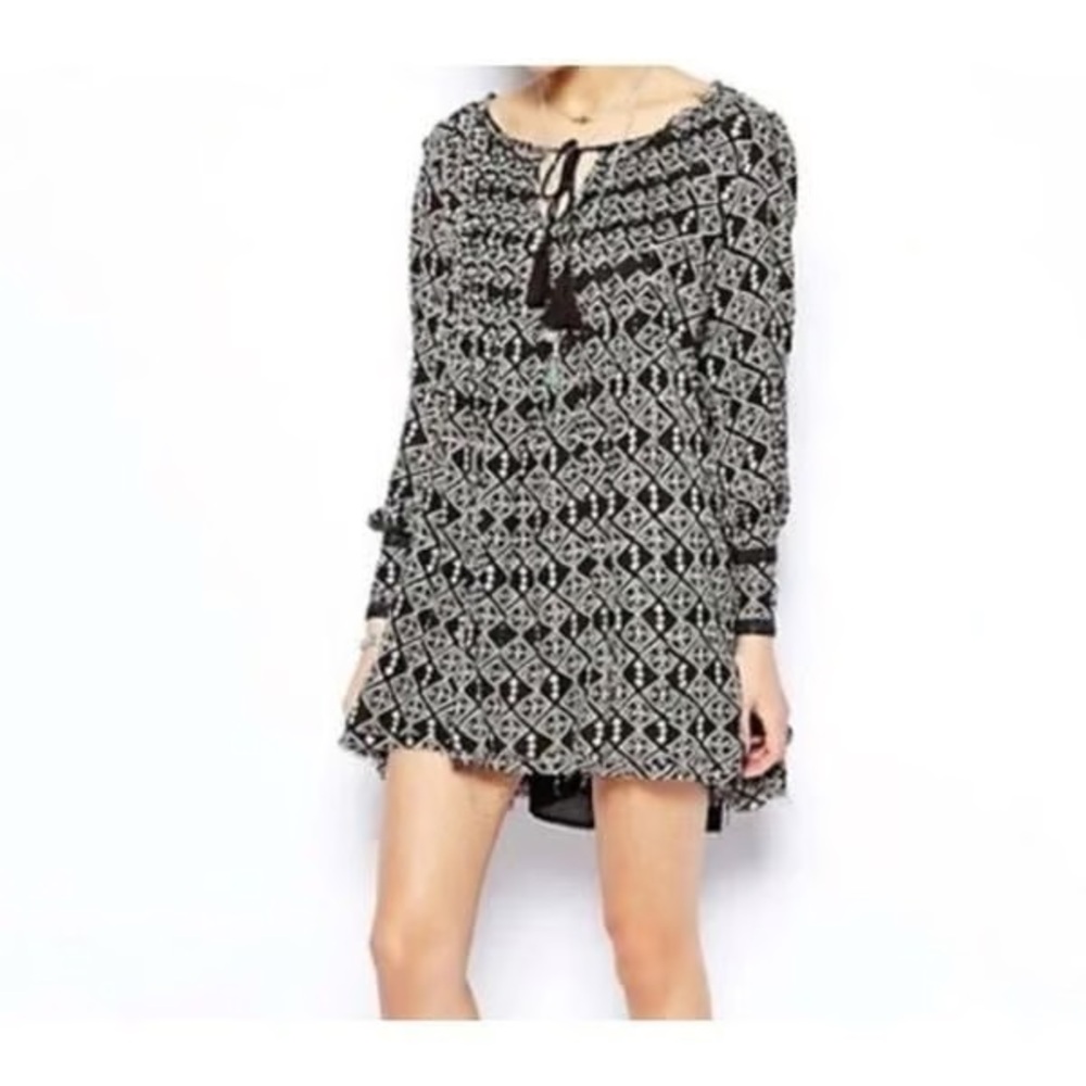 Free People Black and White Patterned Tunic